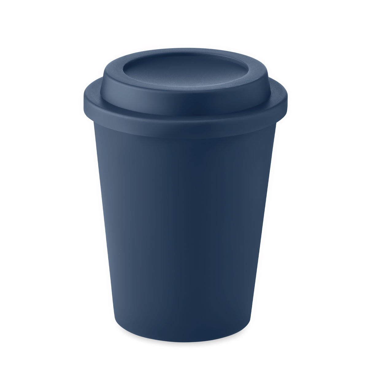 Basic-kunststof-koffiebeker-300-ml-bedrukken-donkerblauw