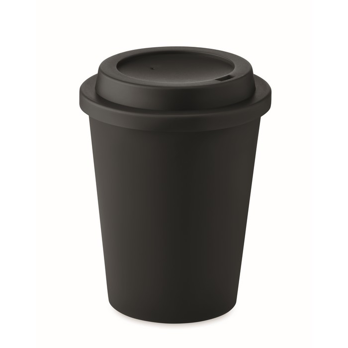 Kunststof-koffiebeker-met-drinkopening-300-ml-bedrukken-zwart