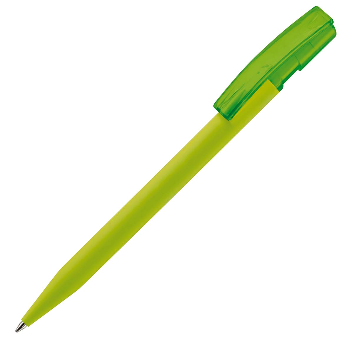 Balpen-met-soft-touch-finish-bedrukken-lichtgroen