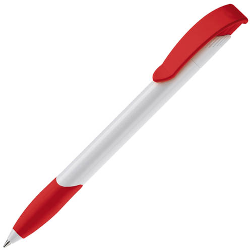 Balpen-met-rubberen-grip-ABS-bedrukken-rood