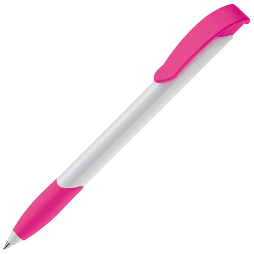 Balpen-met-rubberen-grip-ABS-bedrukken-roze