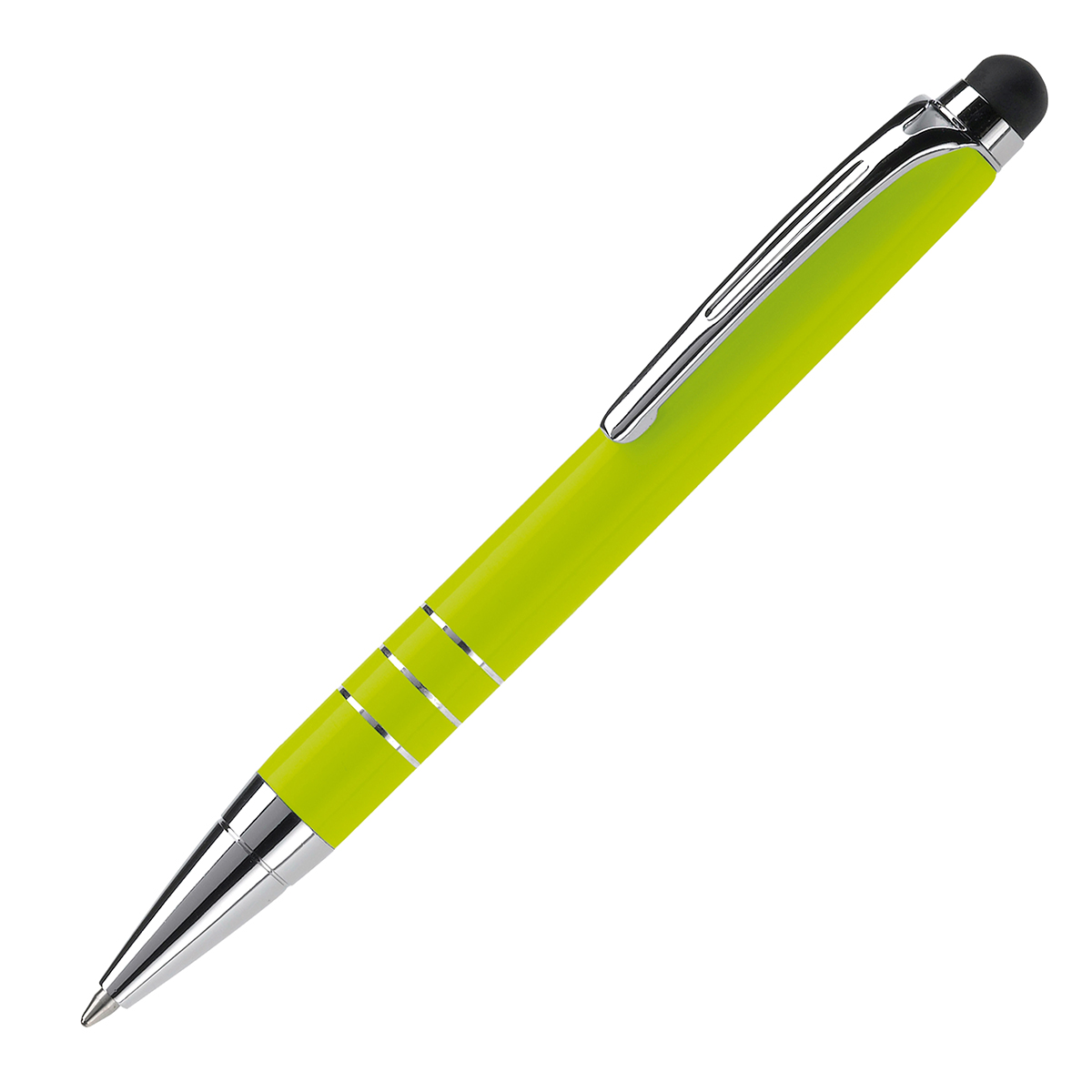 Kleine-balpen-met-styluspunt-Aluminium-bedrukken-lichtgroen