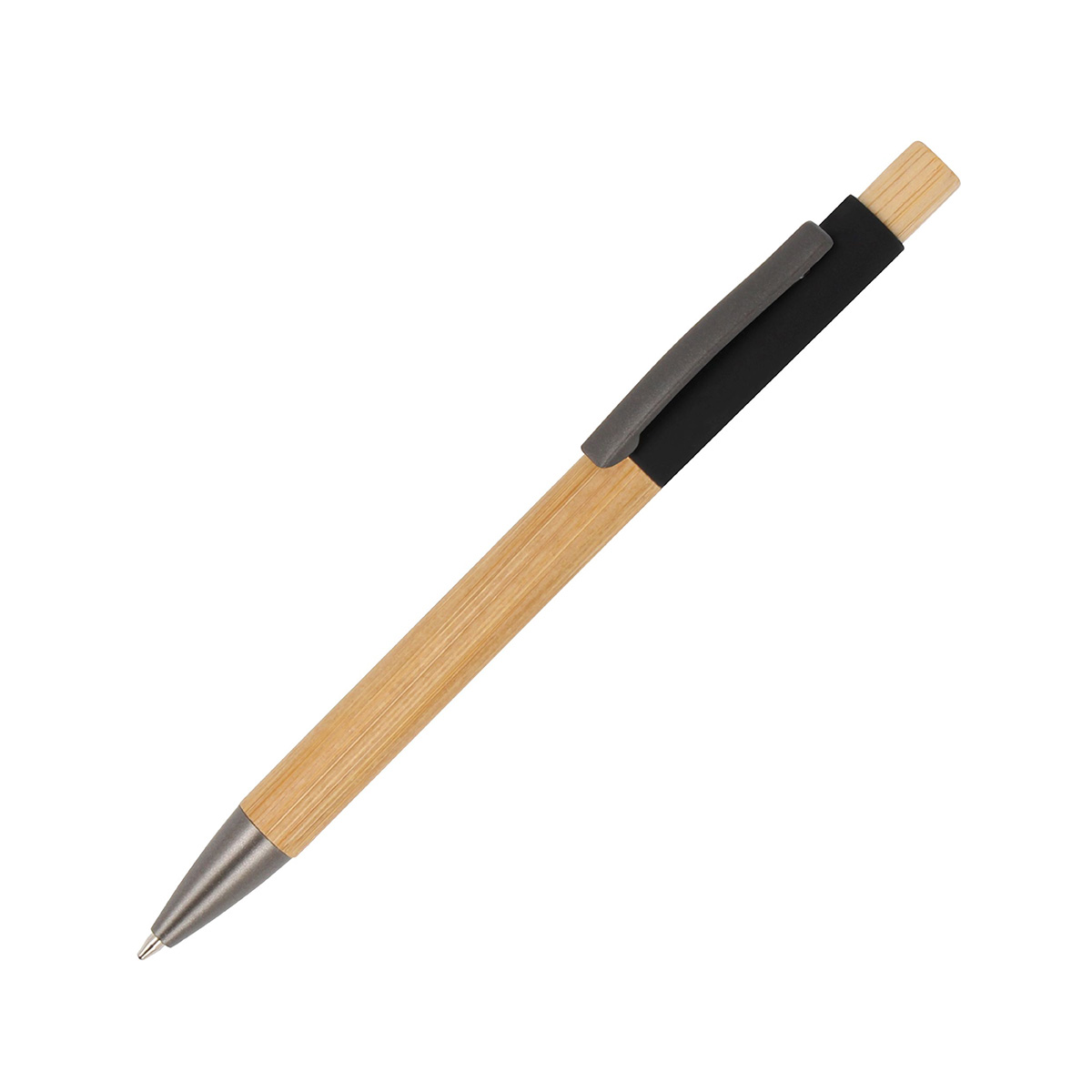 Bamboe-balpen-met-blauwe-inkt-bedrukken-zwart