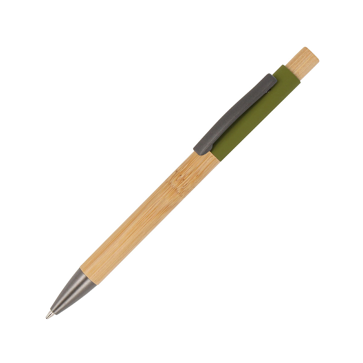 Bamboe-balpen-met-blauwe-inkt-bedrukken-donkergroen