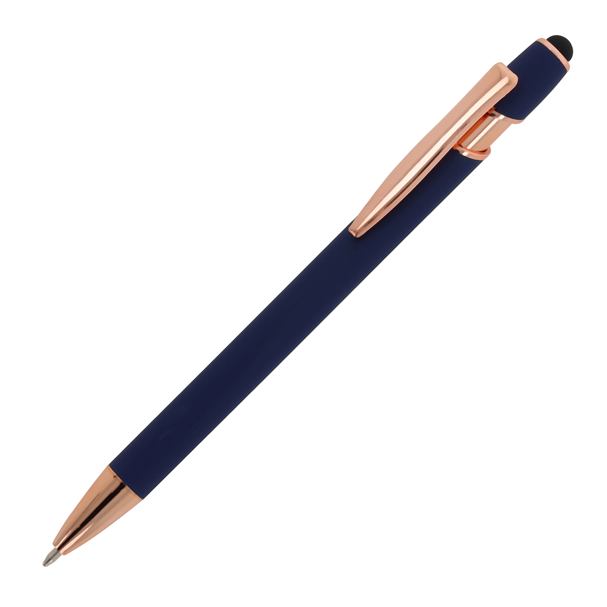 Aluminium-balpen-met-ros-gouden-details-bedrukken-donkerblauw