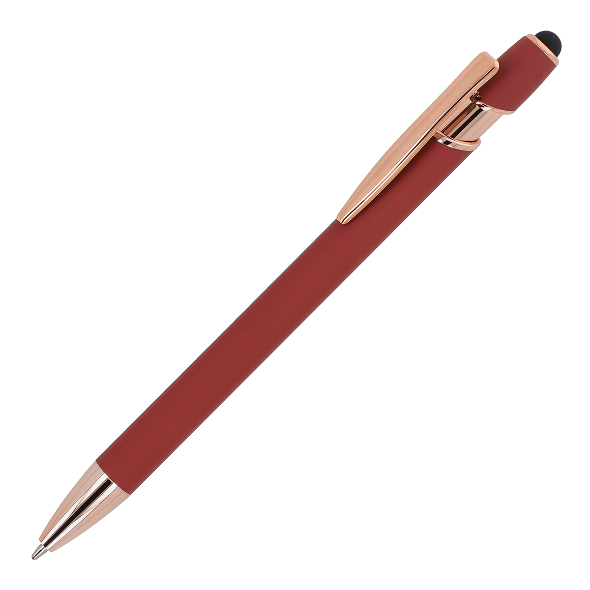Aluminium-balpen-met-ros-gouden-details-bedrukken-rood