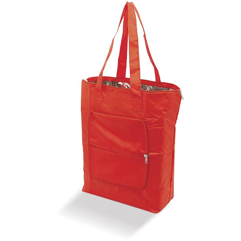 Opvouwbare-koeltas-met-voorvak-bedrukken-rood