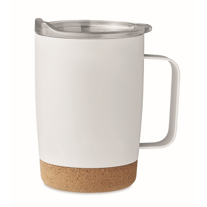 RVS-koffiebeker-met-kurken-onderkant-300-ml-bedrukken-wit
