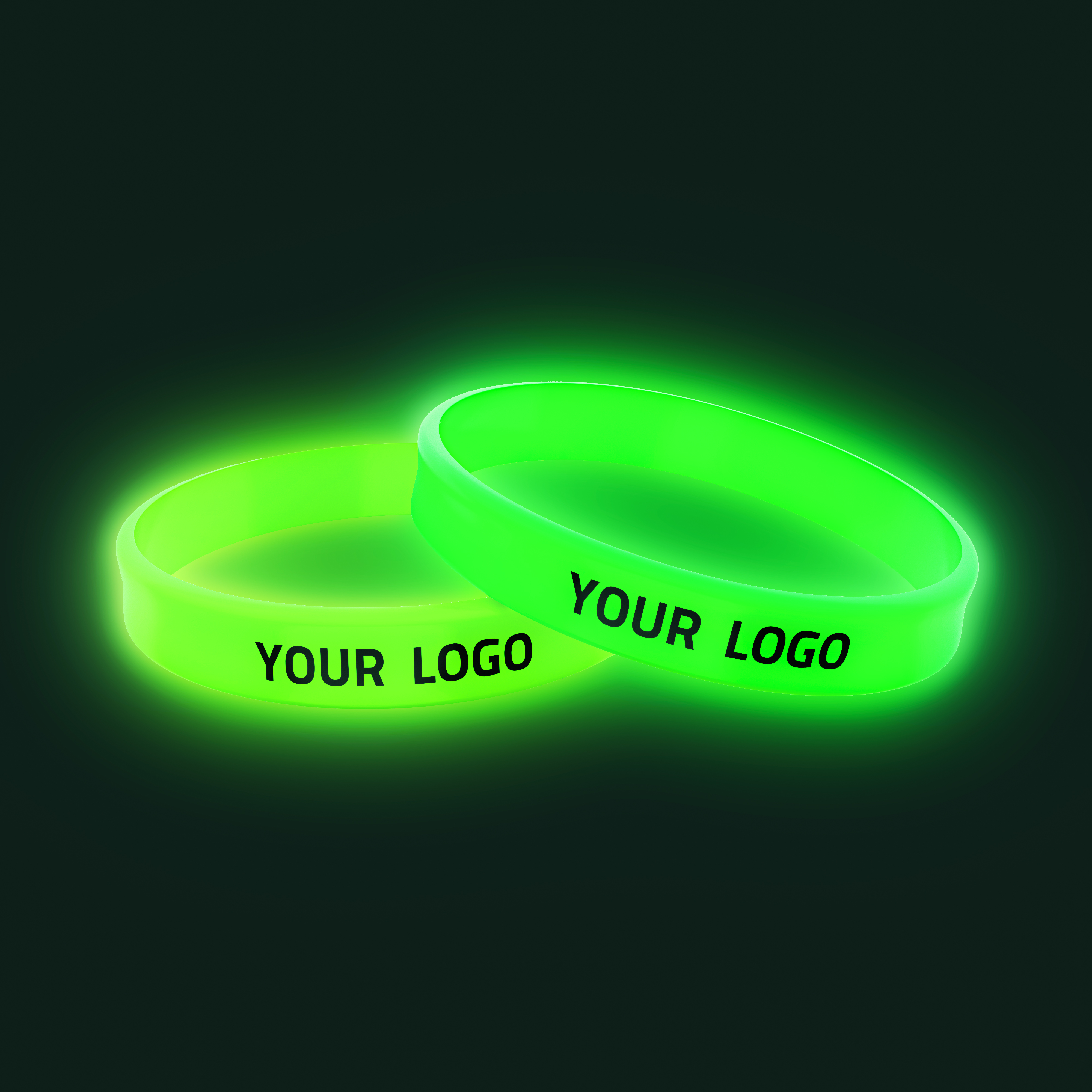 Siliconen-polsbandjes-12-mm-breed-Glow-in-the-dark-bedrukken-neon-groen
