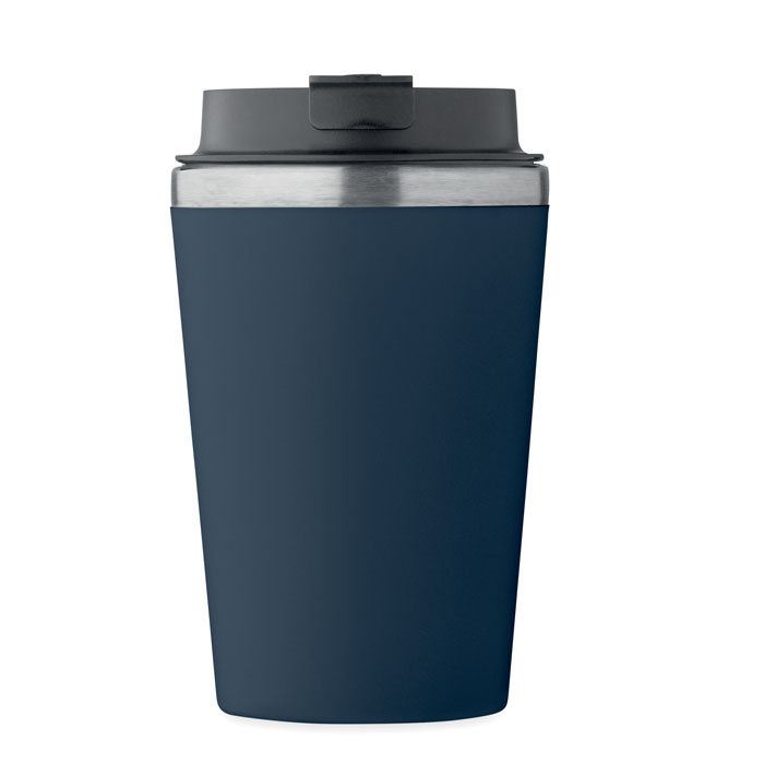 Koffiebeker-met-keramische-binnenlaag-Gerecycled-RVS-350-ml-bedrukken-donkerblauw