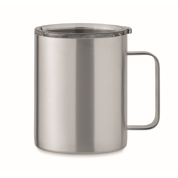 Koffiebeker-met-oor-RVS-300-ml-bedrukken-zilver
