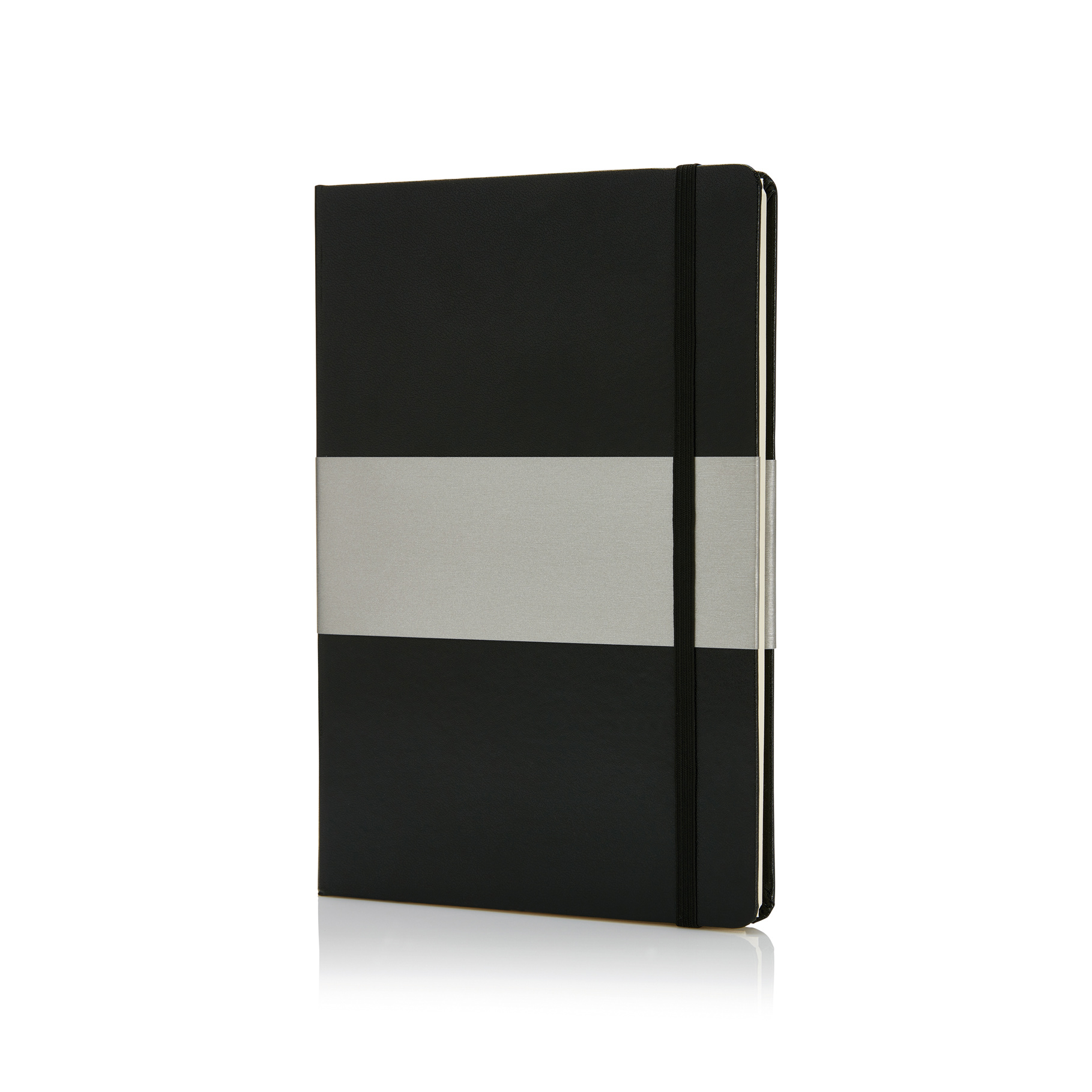 A5-notitieboek-hardcover-Polyester-80-vellen-bedrukken-zwart