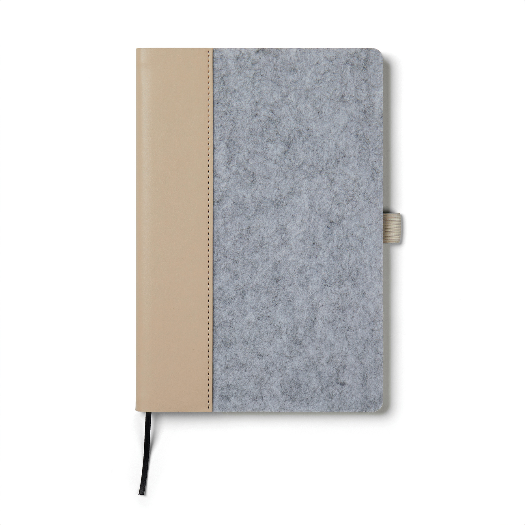 Vinga-A5-softcover-notitieboek-Gerecycled-vilt-80-vellen-bedrukken-grijs