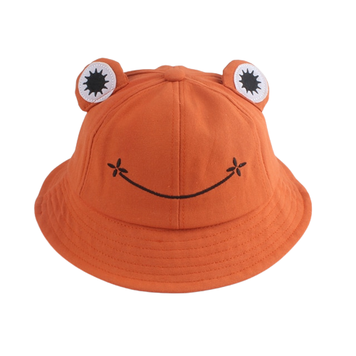 Kikker-vissershoedje-56-58-cm-Met-borduring-bedrukken-oranje