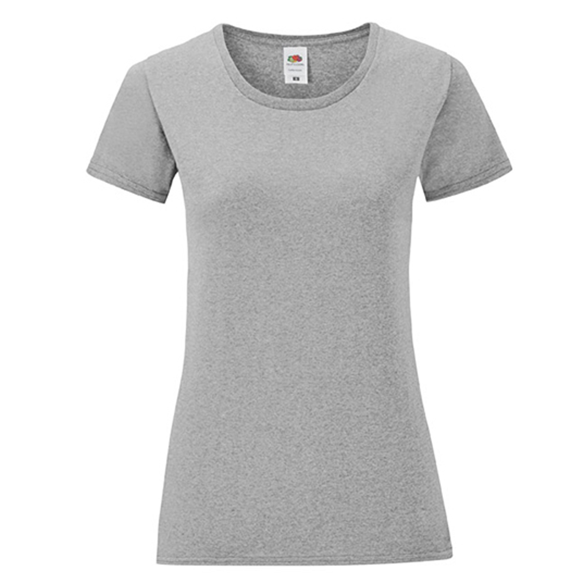 Fruit-of-the-Loom-Iconic-T-shirt-Dames-Getailleerd-bedrukken-athletic-grey