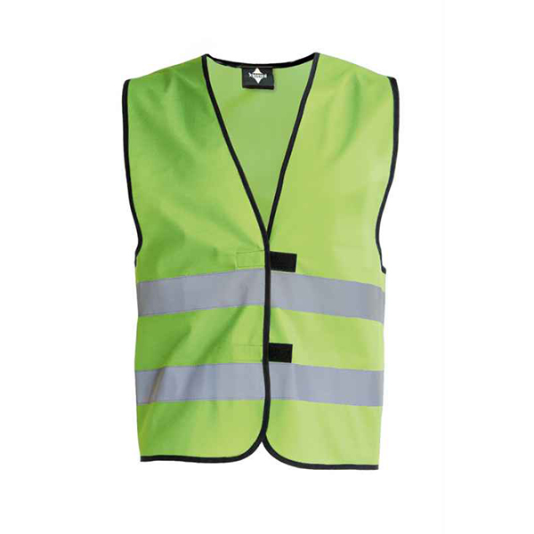 Veiligheidshesje-Hi-Vis-voor-kinderen-met-klittenband-bedrukken-lichtgroen