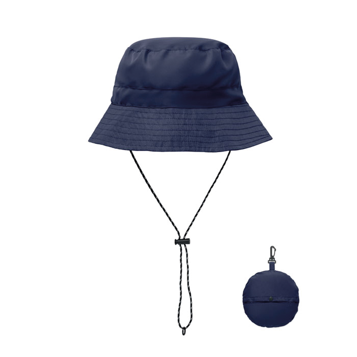 Opvouwbaar-vissershoedje-met-opbergzakje-Waterafstottend-bedrukken-donkerblauw