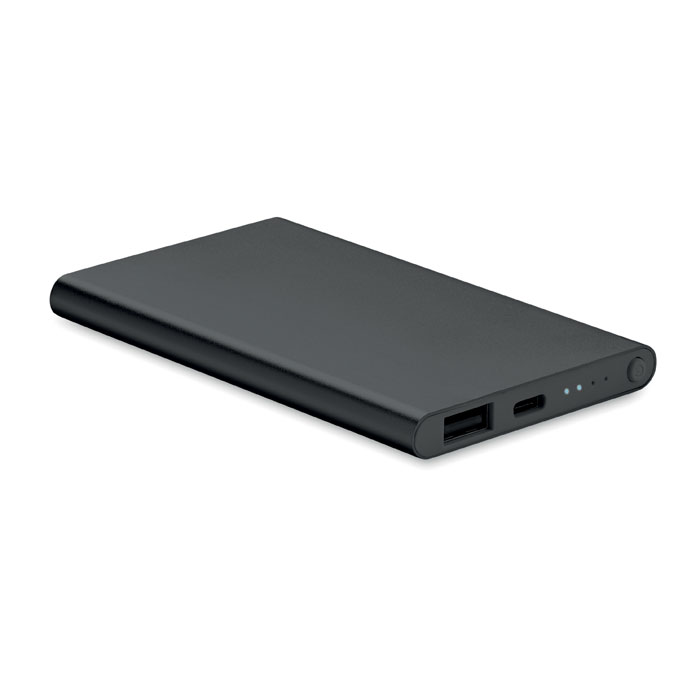 Powerbank-gerecycled-aluminium-4000-mAh-USB-C-bedrukken-zwart