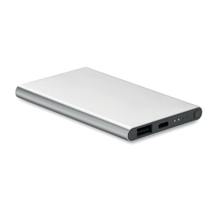 Powerbank-gerecycled-aluminium-4000-mAh-USB-C-bedrukken-zilver