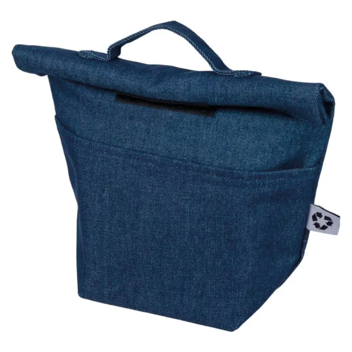 Roll-top-koeltas-Gerecycled-denim-8-liter-bedrukken-donkerblauw