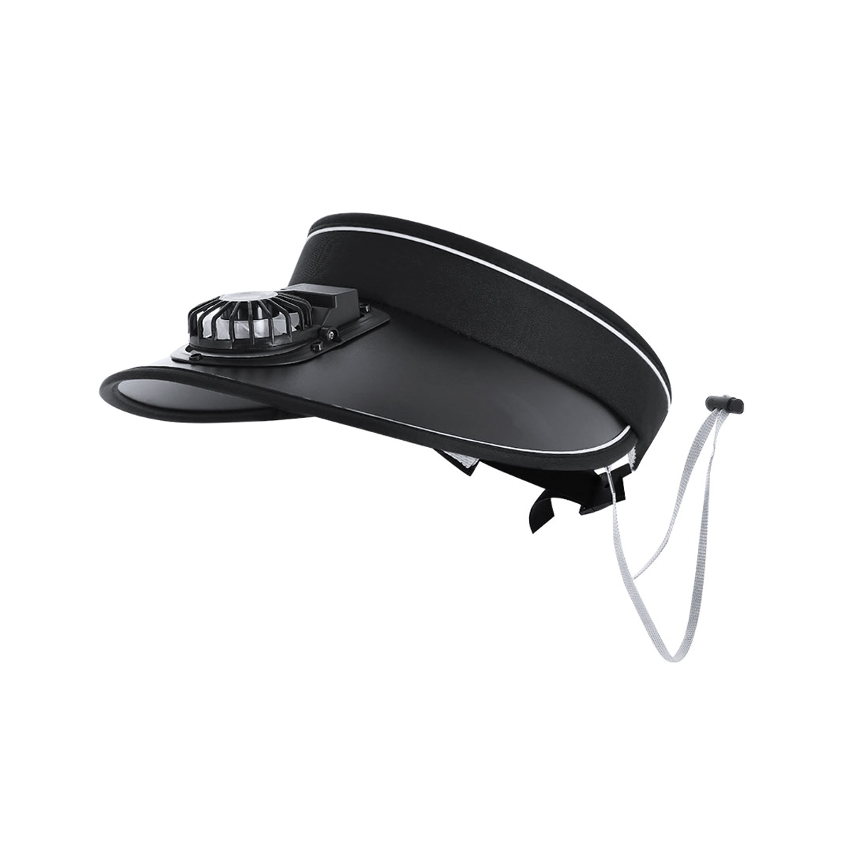 Zonneklep-met-ventilator-USB-oplaadbaar-bedrukken-zwart