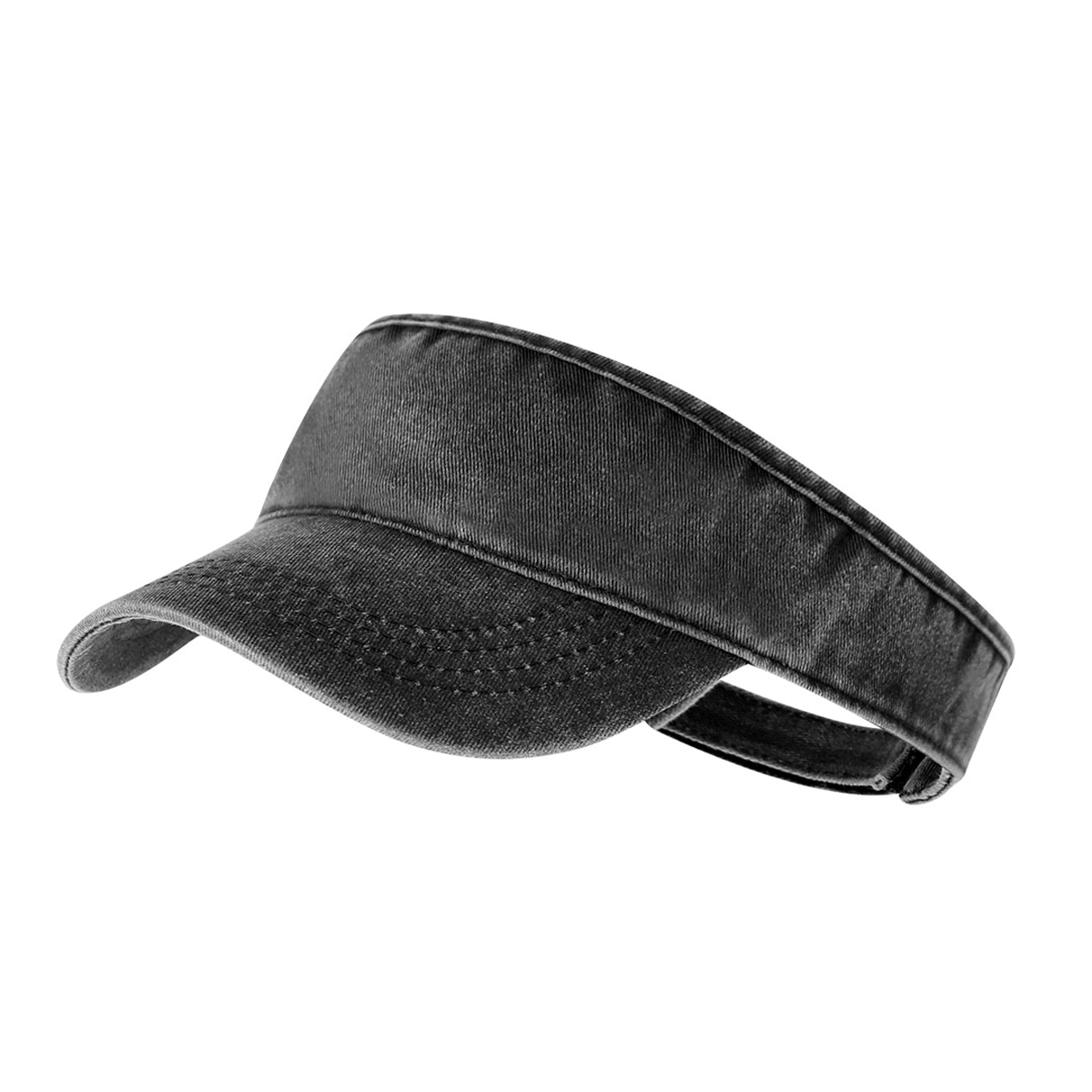 Zonneklep-Met-klittenbandsluiting-Denim-bedrukken-zwart