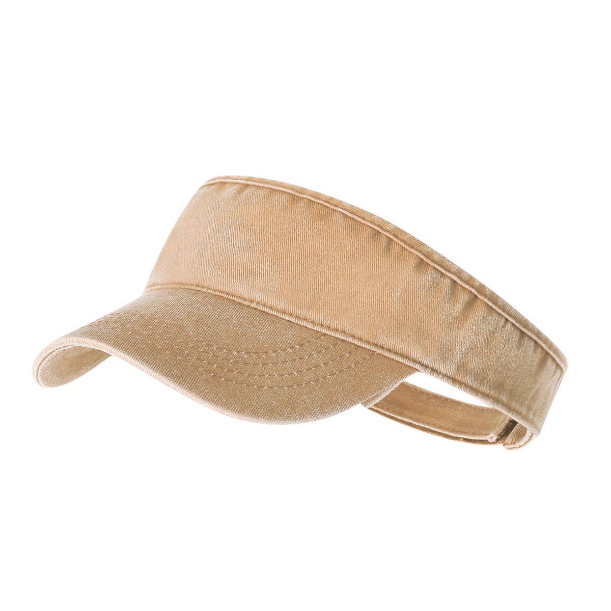 Zonneklep-Met-klittenbandsluiting-Denim-bedrukken-khaki