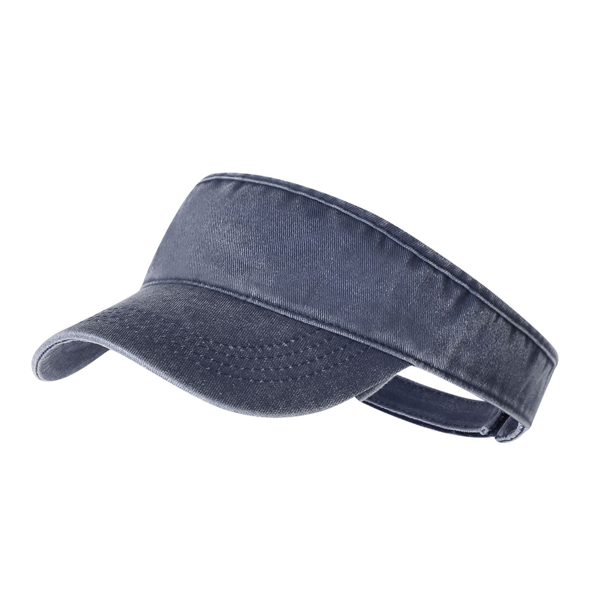 Zonneklep-Met-klittenbandsluiting-Denim-bedrukken-donkerblauw