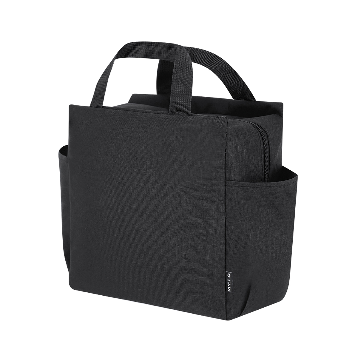 Koeltas-met-zijvakken-600D-RPET-polyester-bedrukken-zwart