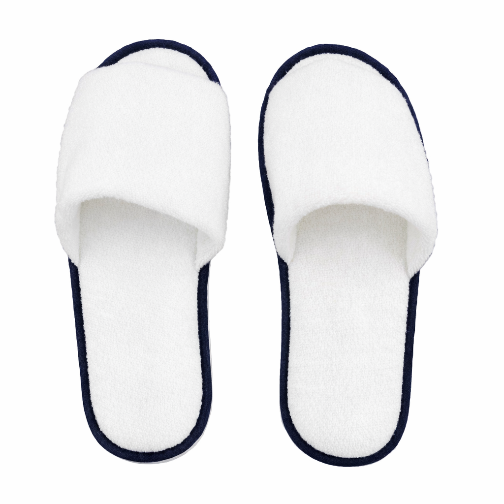One-size-badstof-hotelslippers-Velours-bedrukken-donkerblauw