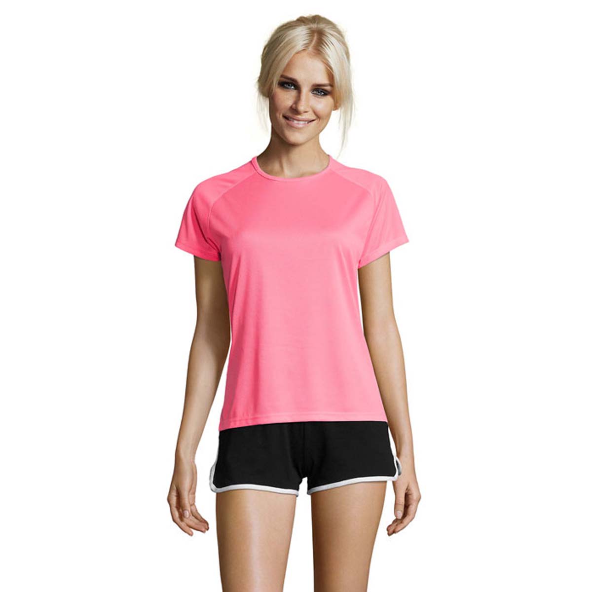 SOLS-SPORTY-Dames-T-shirt-Polyester-140-gm-bedrukken-neon-pink