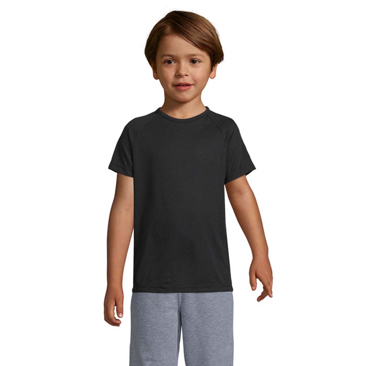 SOLS-SPORTY-Kinder-T-shirt-Polyester-140-gm-bedrukken-zwart
