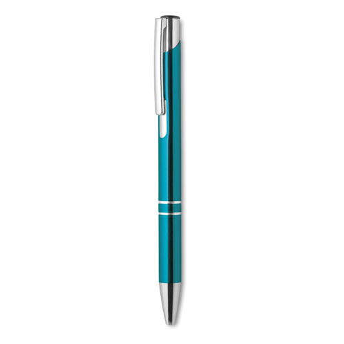 Balpen-met-zilveren-details-Gerecycled-aluminium-bedrukken-turquoise