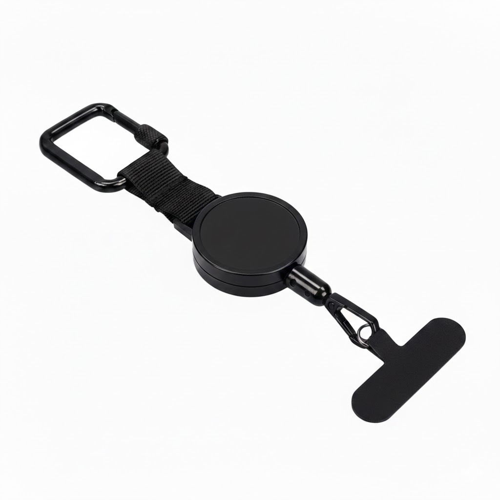 Telefoonkoord-universeel-met-rollerclip-bedrukken-zwart