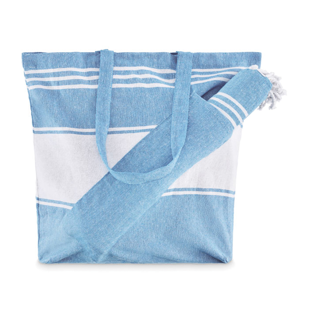 Strandtas-met-hamam-strandlaken-Polyester-en-katoen-180-gm-bedrukken-blauw