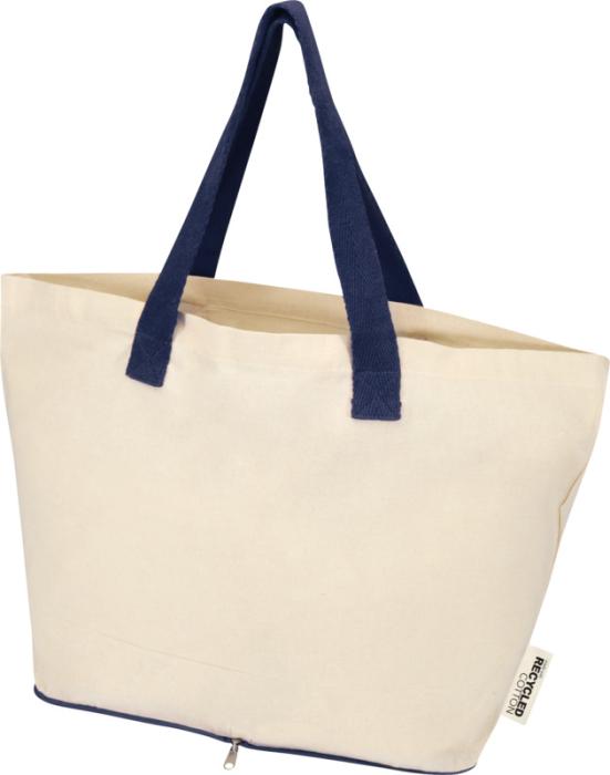 Opvouwbare-draagtas-Gerecycled-katoen-en-gerecycled-polyester-140-gm-bedrukken-donkerblauw