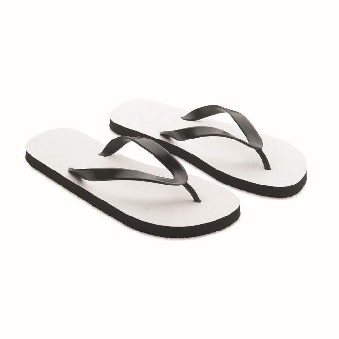 Strandslippers-Rubber-met-polyester-toplaag-Maat-42-44-bedrukken-zwart