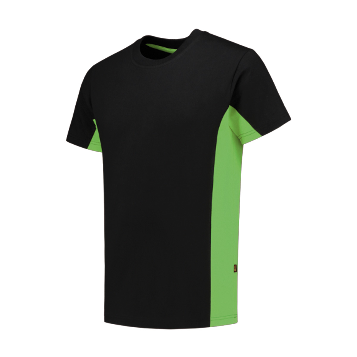 Tricorp-T-shirt-Bicolor-Unisex-Katoen-190-gm-bedrukken-black-lime