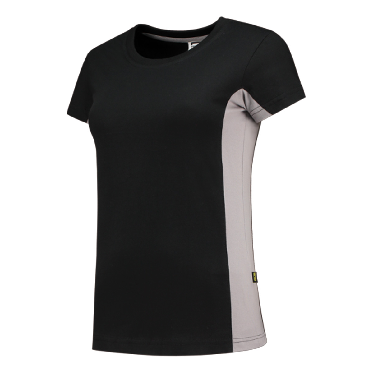 Tricorp-T-shirt-Bicolor-Dames-Katoen-190-gm-bedrukken-black-grey