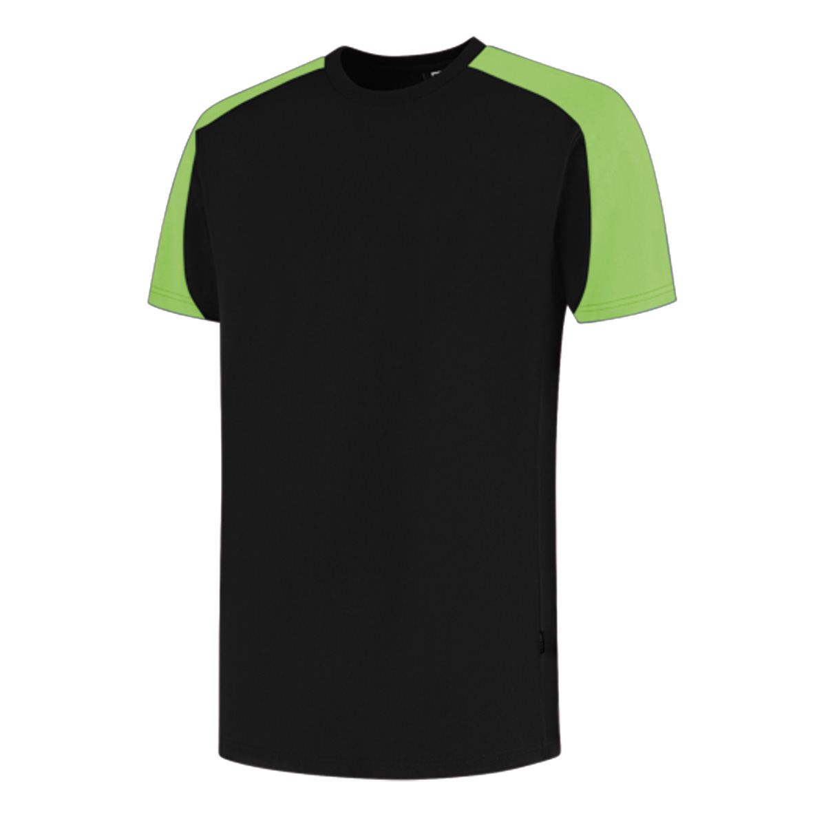 Tricorp-T-shirt-Bicolor-Redefined-Unisex-Biologisch-katoen-210-gm-bedrukken-black-lime