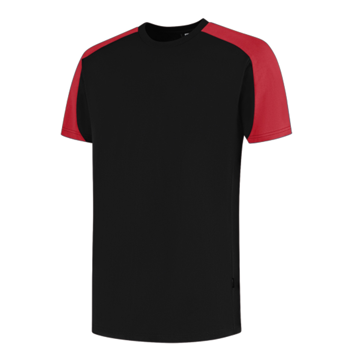 Tricorp-T-shirt-Bicolor-Redefined-Unisex-Biologisch-katoen-210-gm-bedrukken-black-brightred