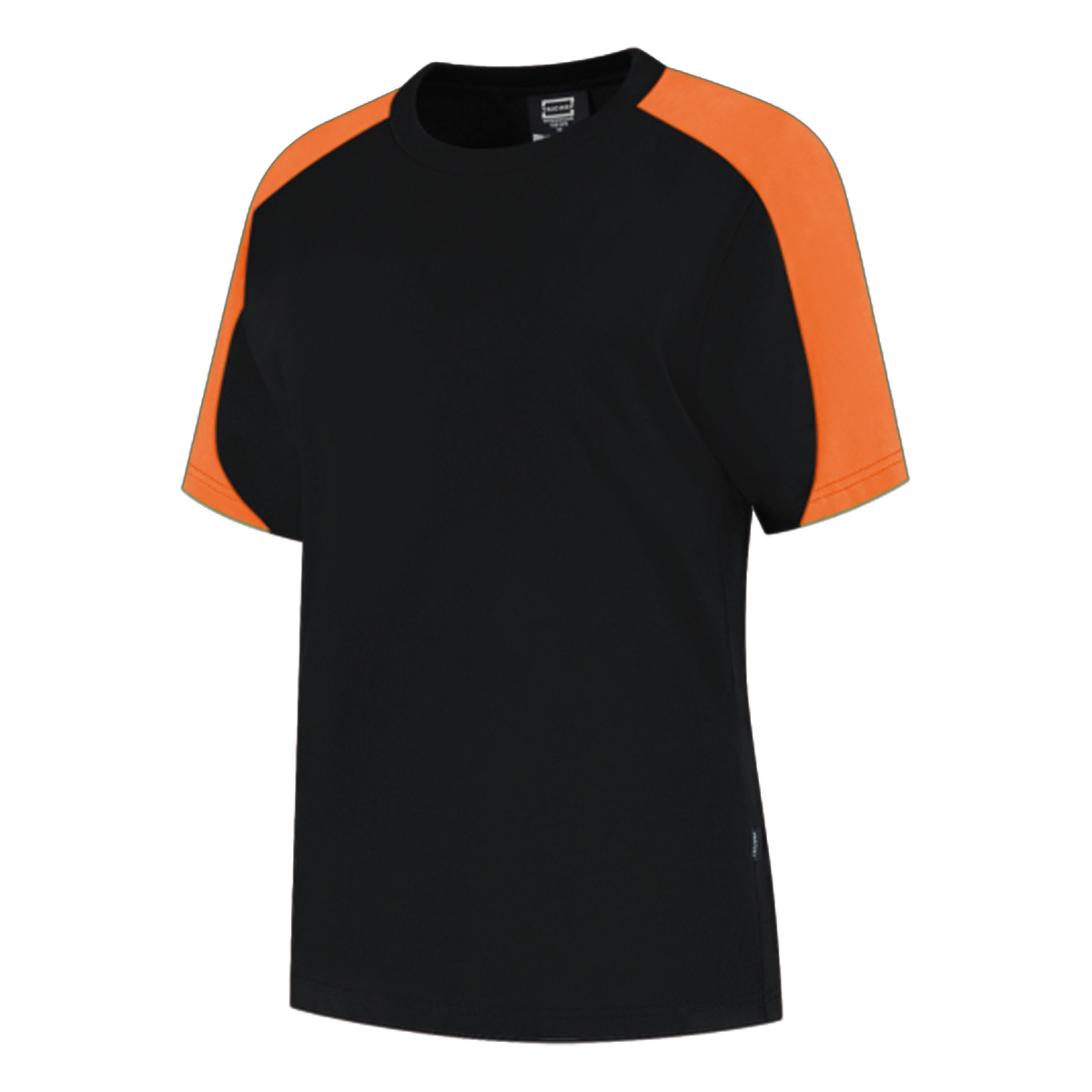 Tricorp-T-shirt-Bicolor-Redefined-Dames-Biologisch-katoen-210-gm-bedrukken-black-orange