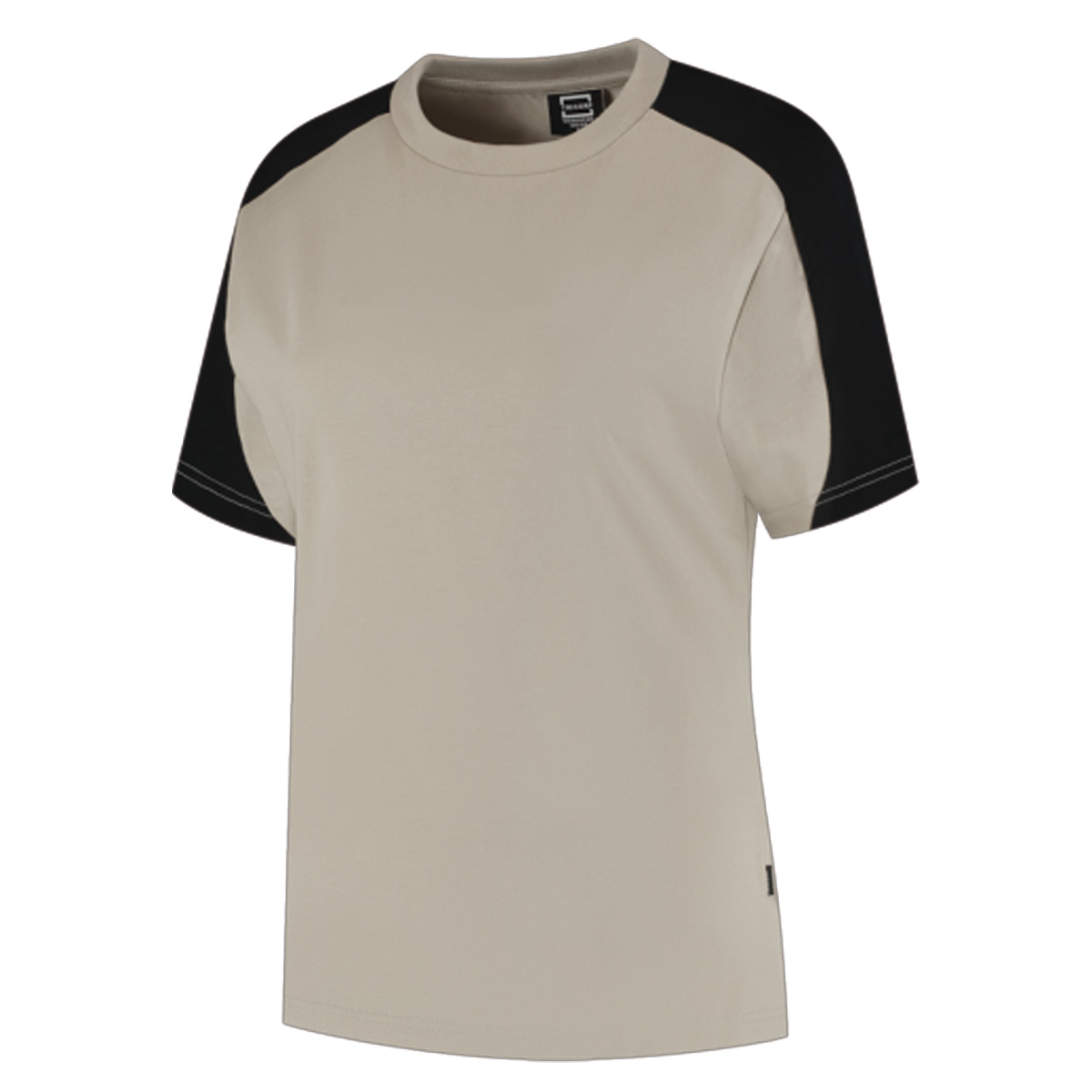 Tricorp-T-shirt-Bicolor-Redefined-Dames-Biologisch-katoen-210-gm-bedrukken-sand-black