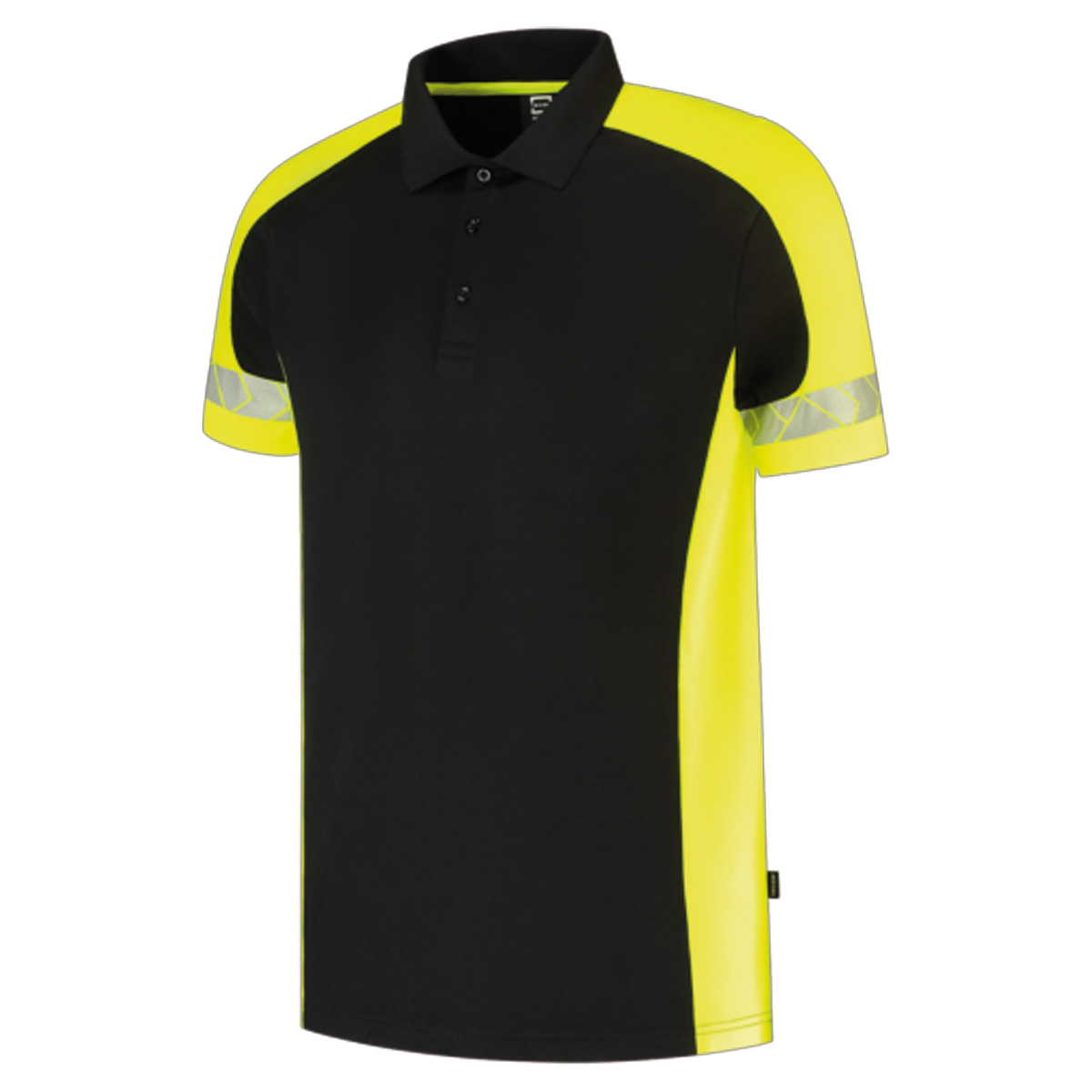 Tricorp-Polo-Redefined-Reflecterend-Unisex-180-gm-bedrukken-black-fluor-yellow