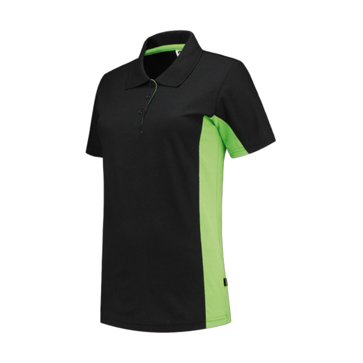 Tricorp-Polo-Bicolor-Dames-180-gm-bedrukken-black-lime