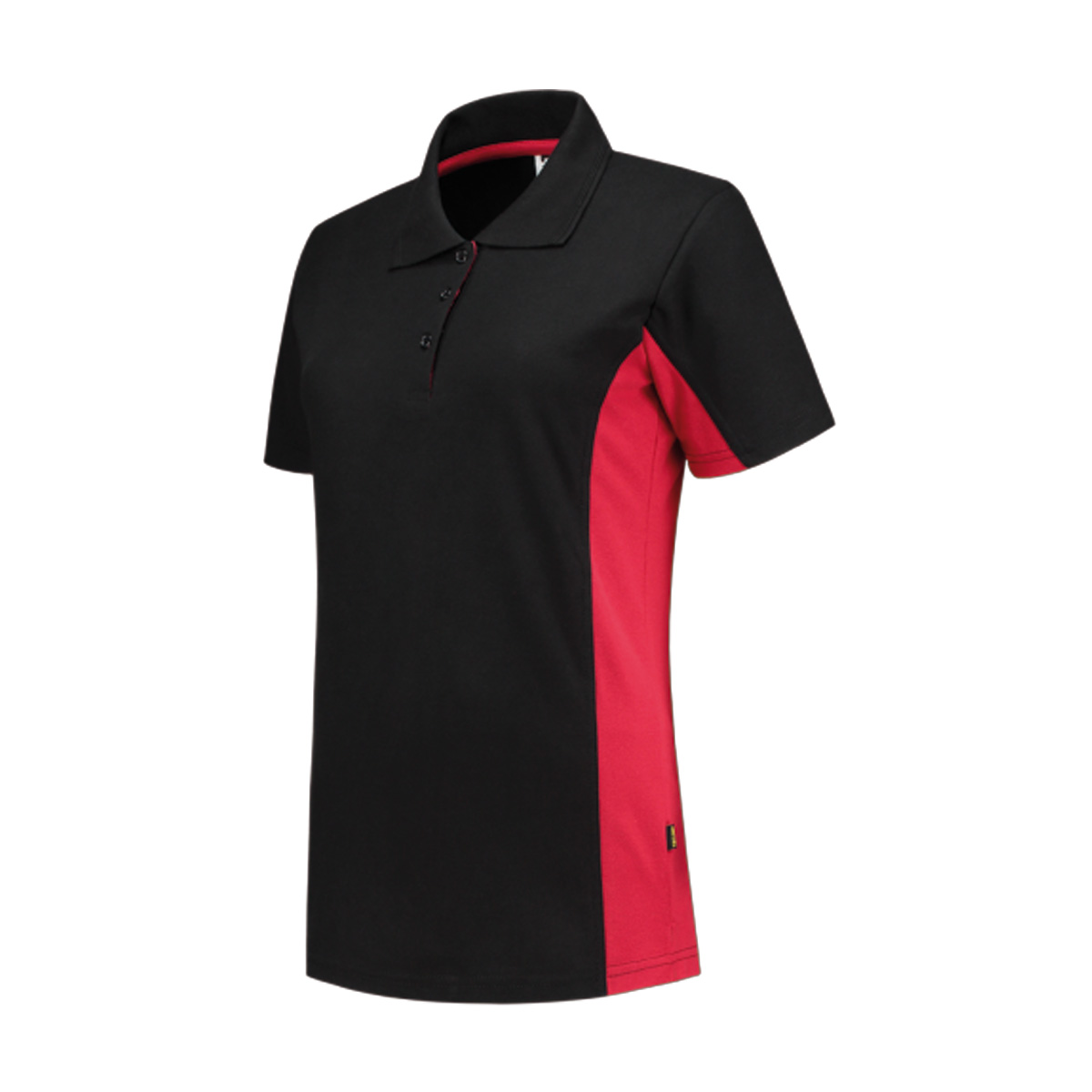 Tricorp-Polo-Bicolor-Dames-180-gm-bedrukken-black-red
