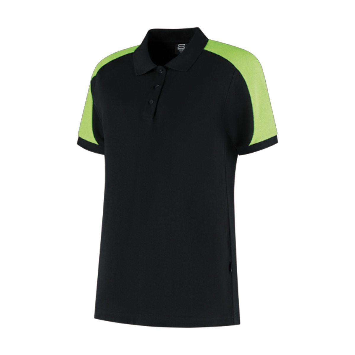 Tricorp-Polo-Redefined-Biologisch-katoen-Dames-210-gm-bedrukken-black-lime
