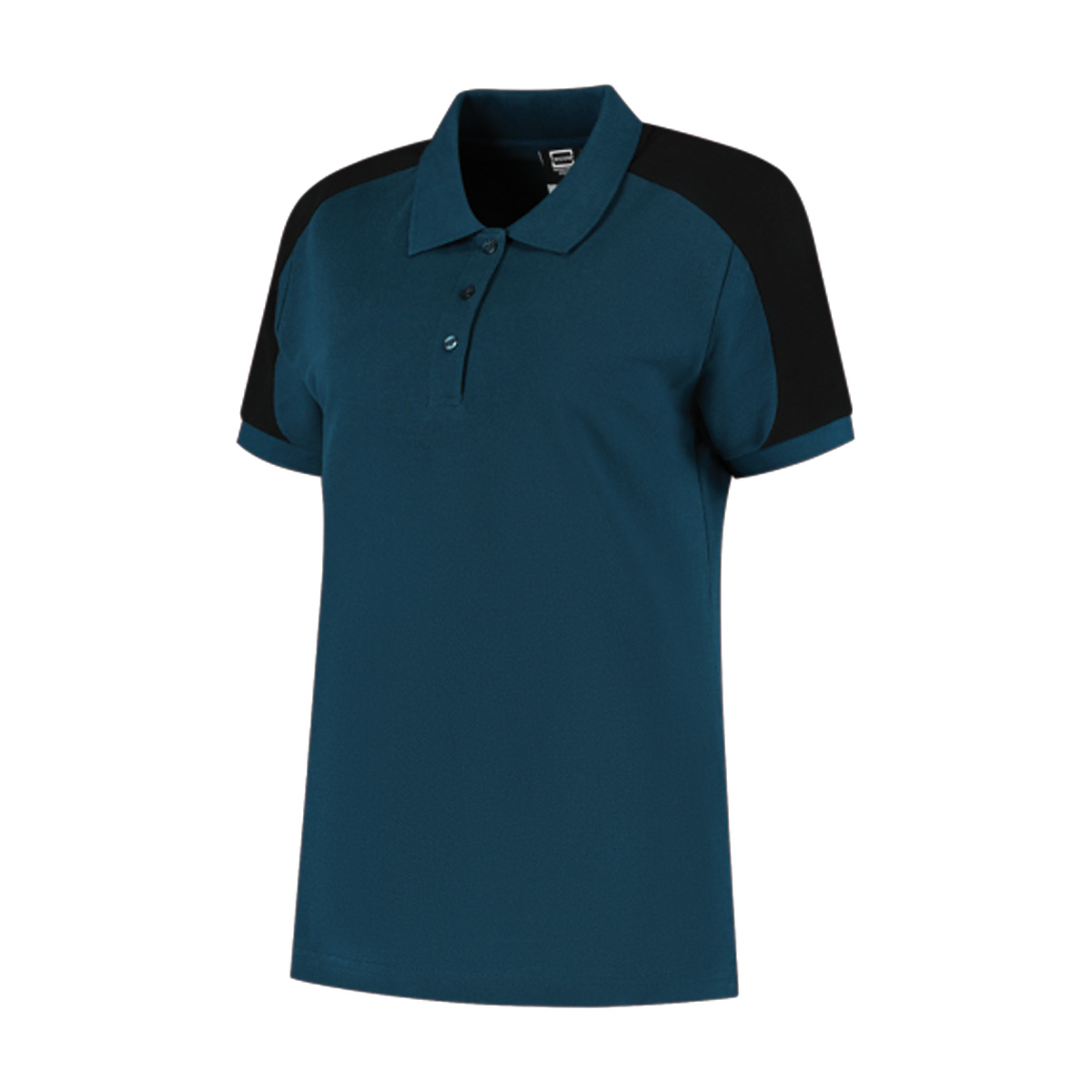 Tricorp-Polo-Redefined-Biologisch-katoen-Dames-210-gm-bedrukken-teal-black