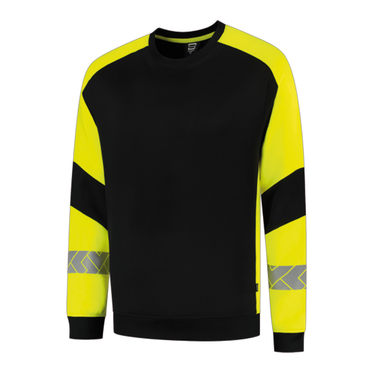 Tricorp-Sweater-Redefined-Reflecterend-Unisex-280-gm-bedrukken-black-fluor-yellow