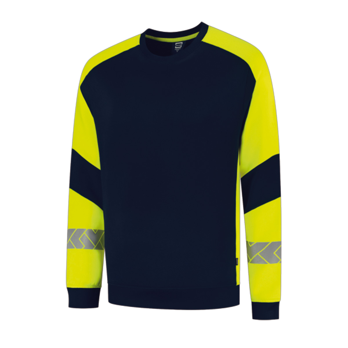 Tricorp-Sweater-Redefined-Reflecterend-Unisex-280-gm-bedrukken-ink-fluor-yellow